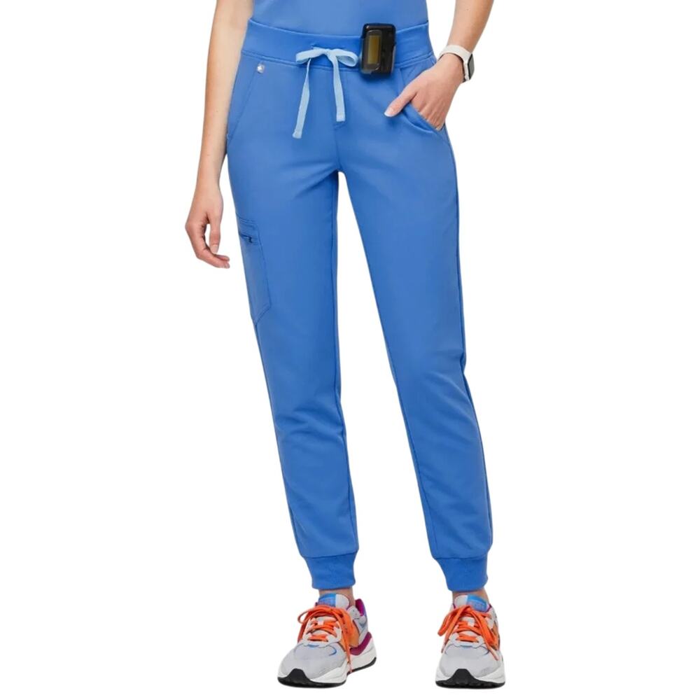 FIGS Zamora Jogger Scrub Pants Women's XS Tall XST Capri Blue 2597 Rare Retired